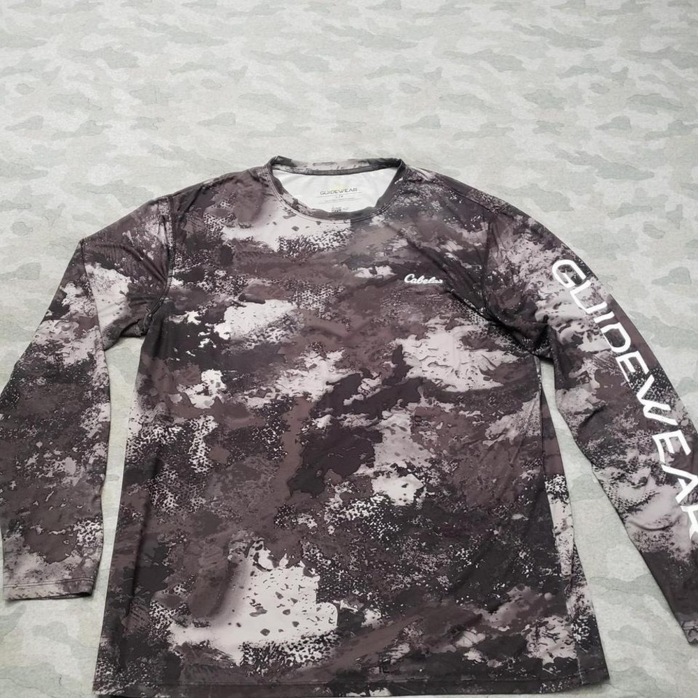Cabela's Guidewear Shirt Mens Large Gray Pullover Long Sleeve UPF 50